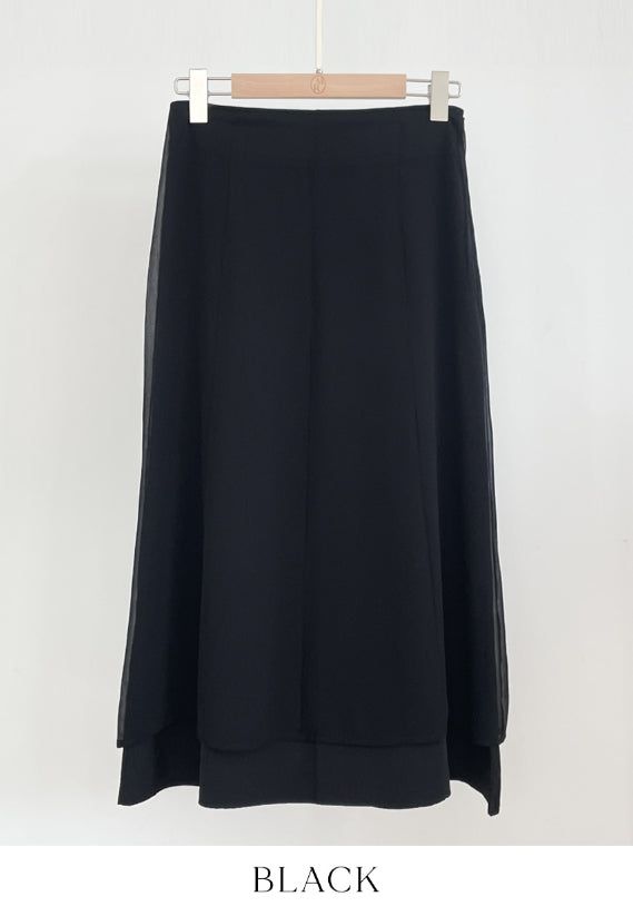 Denain Chiffon Double Layered Long Skirt