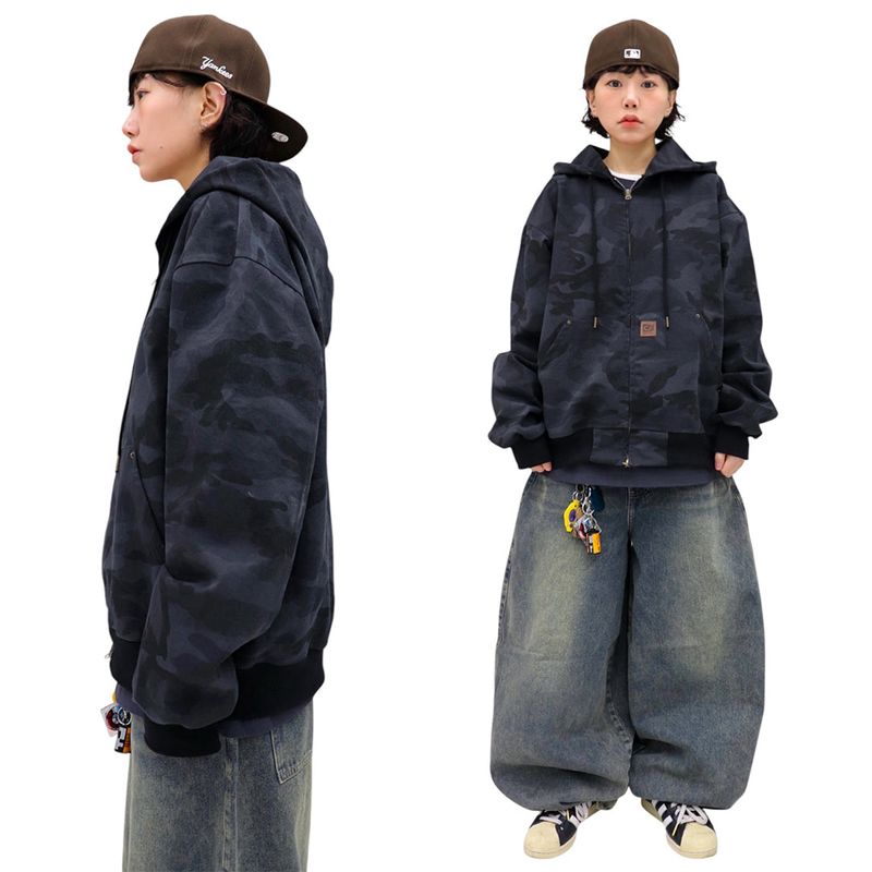 Vintage Work Camo Hooded Jacket