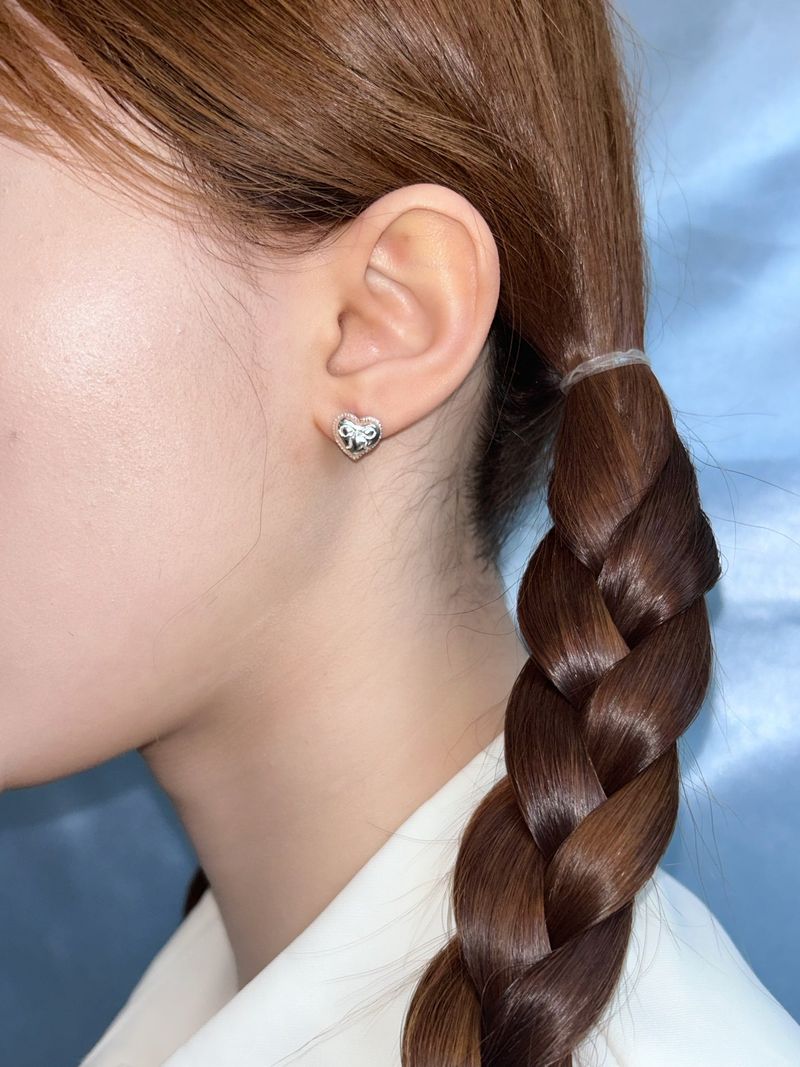 Ribbon Heart Earrings