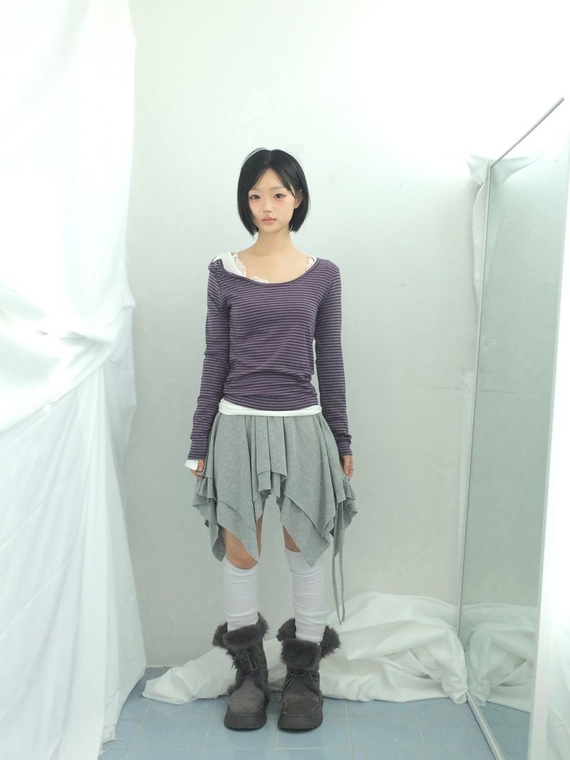 ribbonline wave skirt