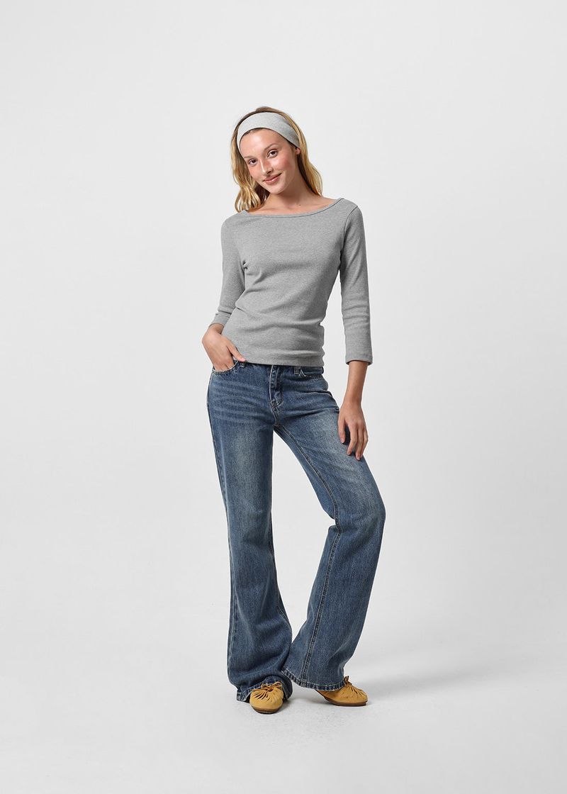 [B-DENIM] LOW NON SPAN BOOTS-CUT JEANS 057