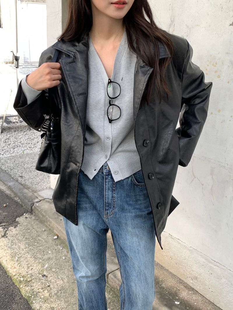 [MADE] Blending leather jacket