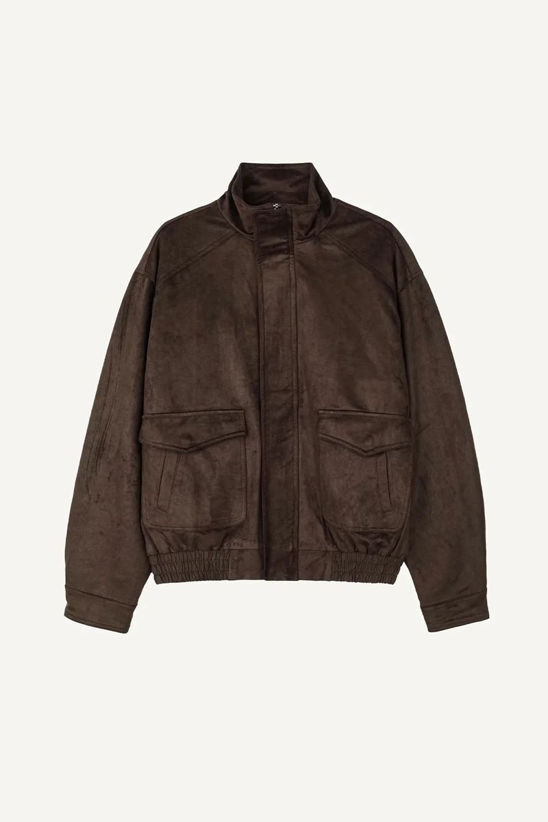 Glow High-Neck Suede Jacket