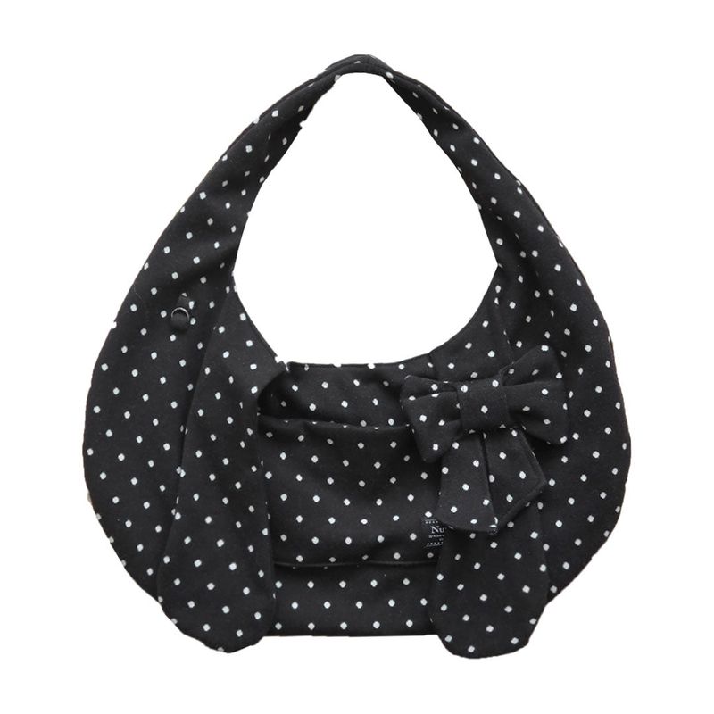 Nuyet（ヌエット）の「Bunny Ribbon Hobo Bag _ Black Polka Dot（Bags）」