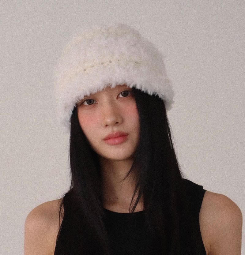  mix fur hat (ivory)