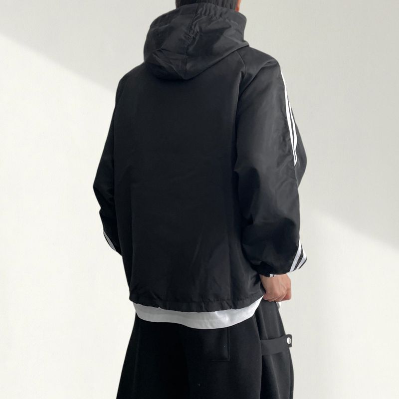 Zicker nylon track high-neck windbreaker hooded jumper