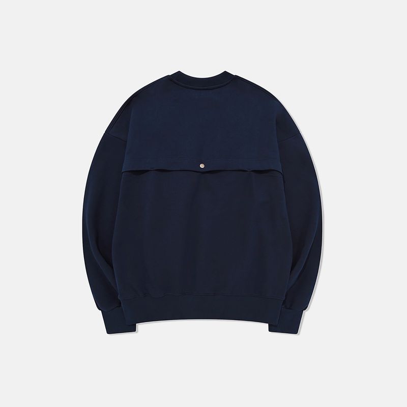 Open back sweat shirt / Navy