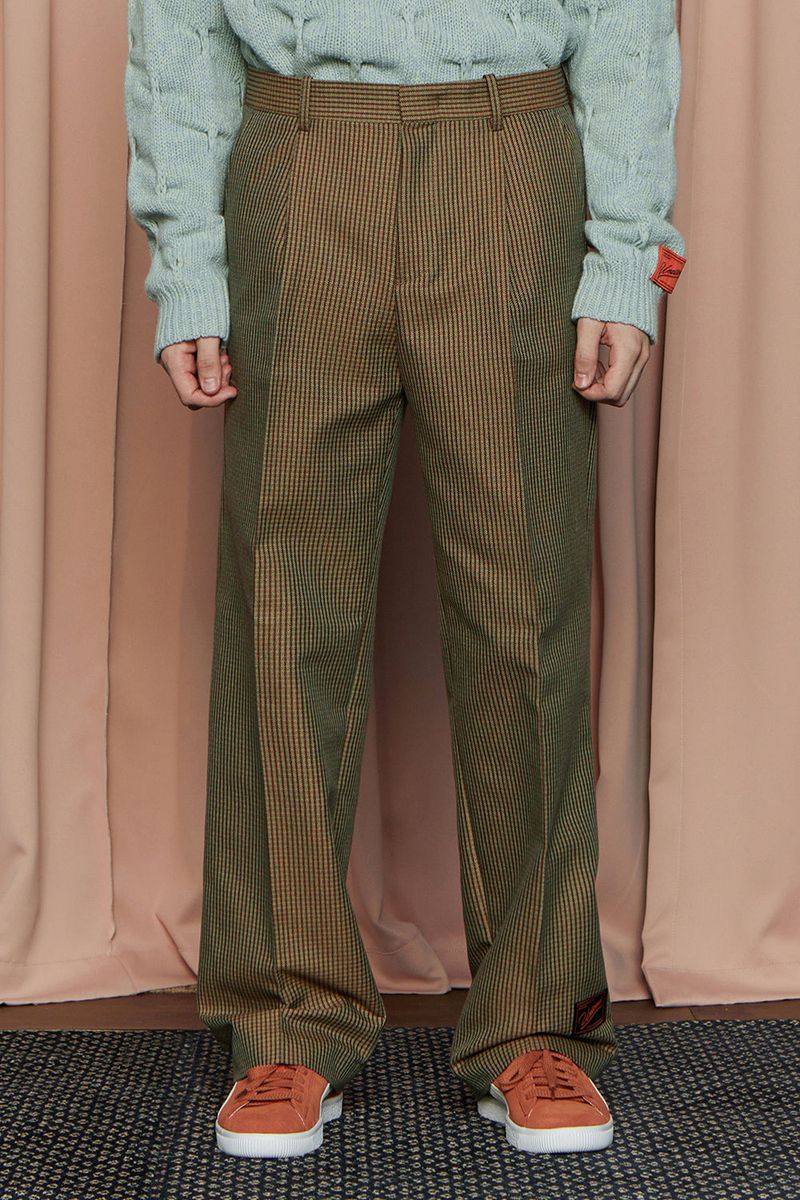 HOUND TOOTH CHECK PANTS / BROWN&GREEN
