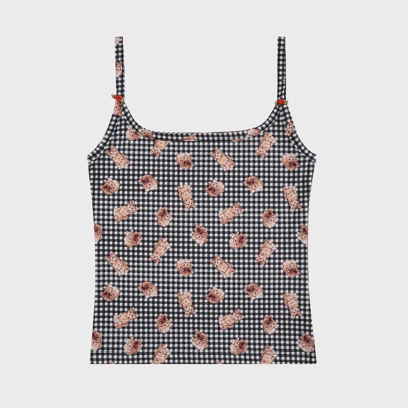 KITTEN CHECK SLEEVELESS