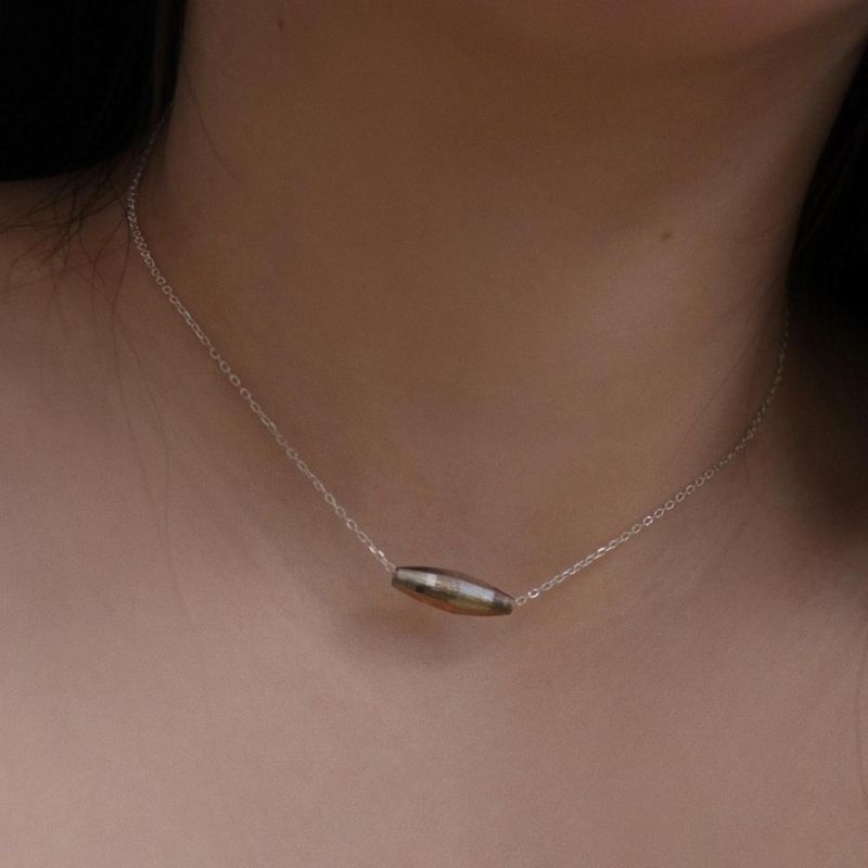 ccnmade（チェチャンナムメイド）の「[CCNMADE] シルバーチェーングラスネックレス（アクセサリー）」
