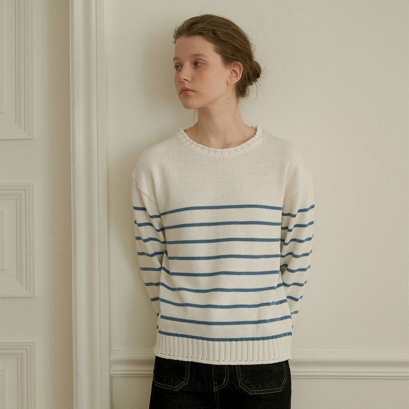 Rolling stripe knit
