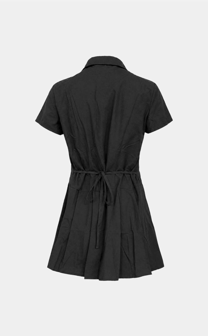 Miro Ruffle Line Mini Shirt Dress