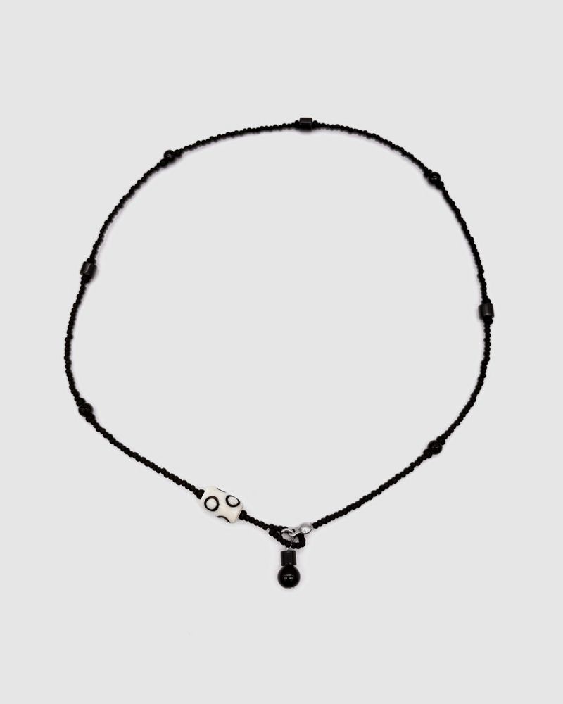Dot column necklace (black)
