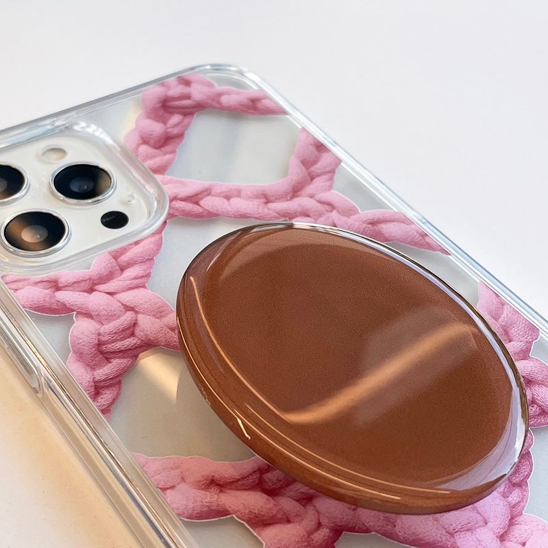 CROCHET NET PHONE CASE_PINK