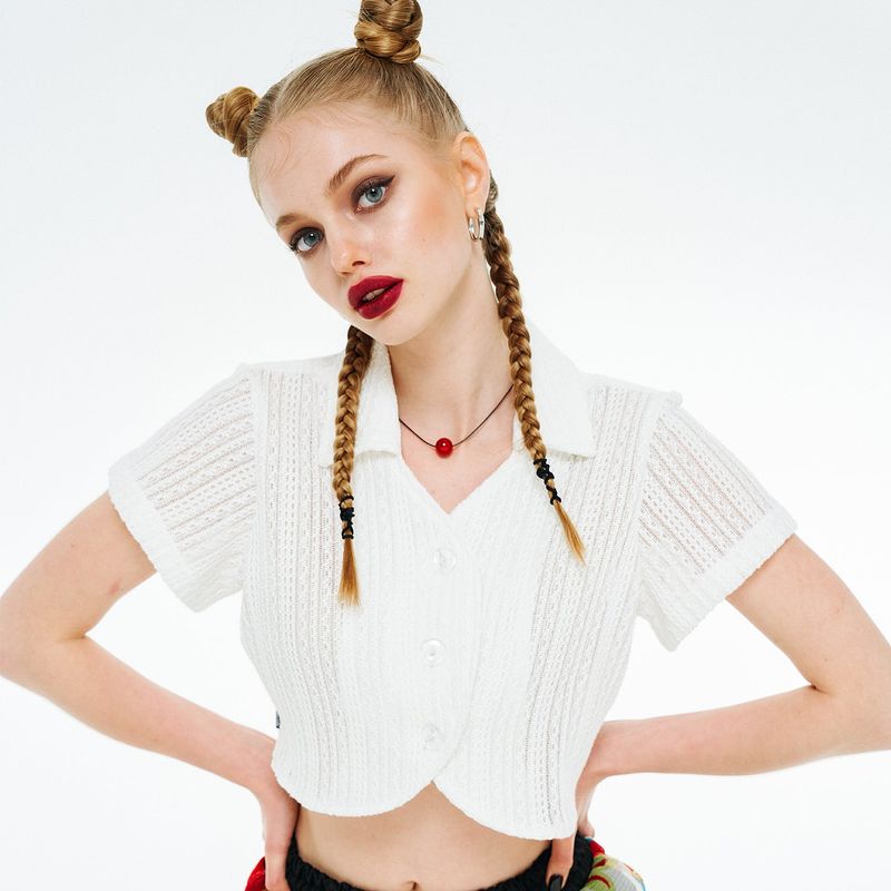 Tulip Shirt [White Knit]
