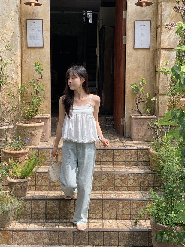 Lovely Pumpkin Sleeveless Blouse (4color) 