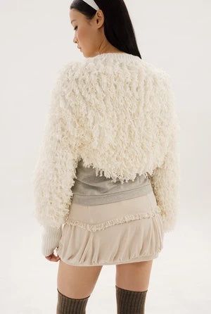 Shaggy fur bolero