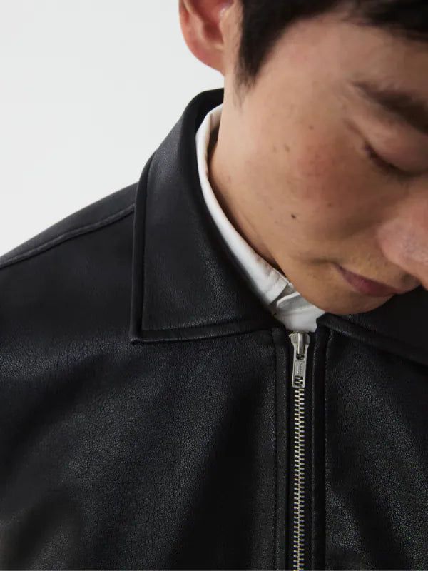 JT2 Zipped Cropped Leather Jacket