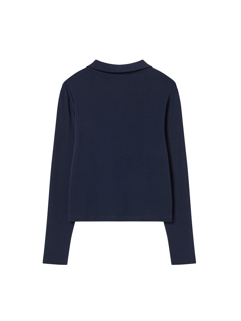 SLIM COLLAR L/S (NAVY)