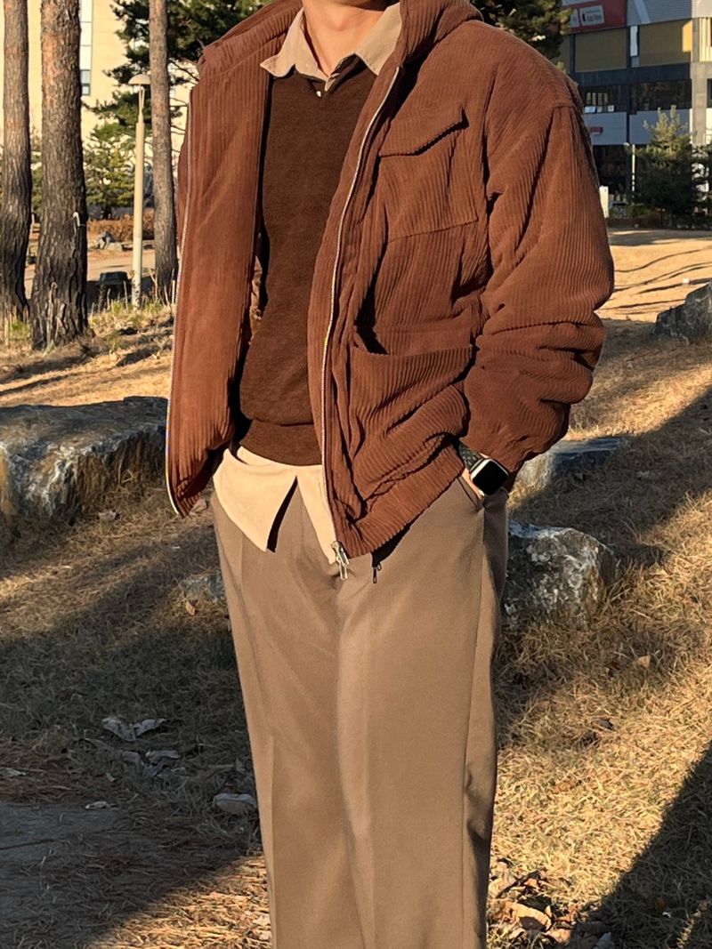 Mensfloor（メンズフロア）の「Corduroy Hood Padded Jacket（Jackets/Outerwear）」