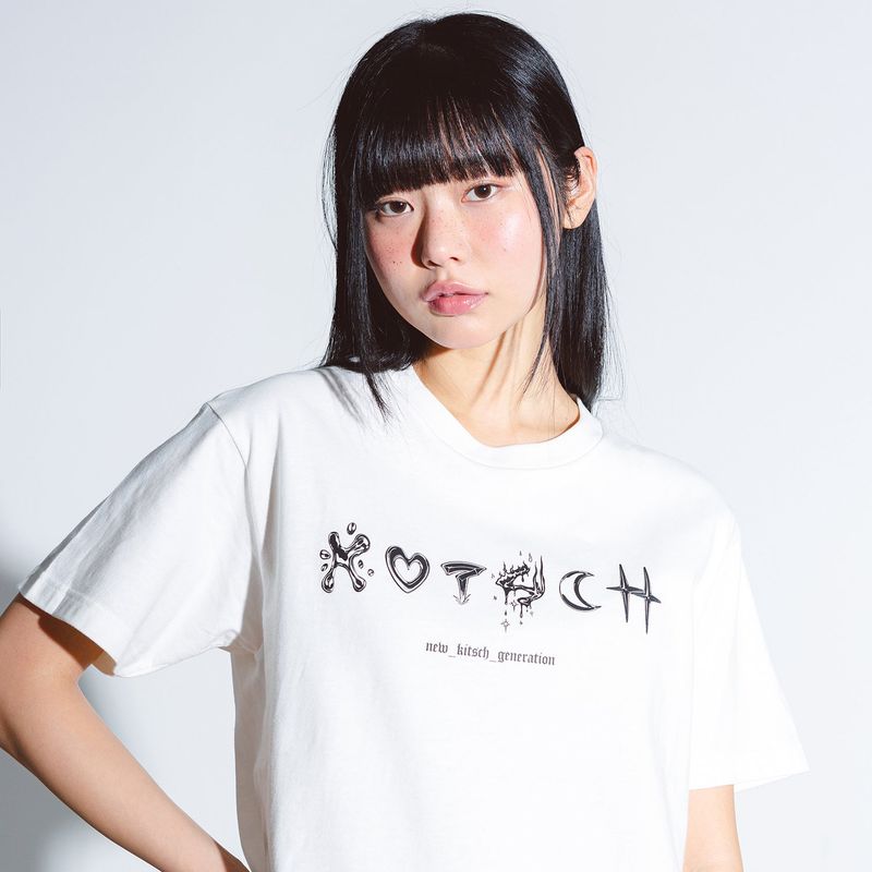 NEWKITSCH(ニューキッチジェネレーション)の「KITSCH TATTOO LETTERING SHORT SLEEVE (IVORY)(Tops)」