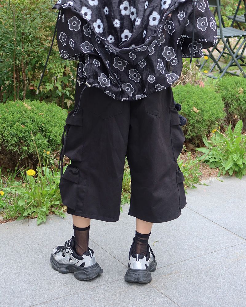 [UNISEX] バミューダカーゴワイドパンツ