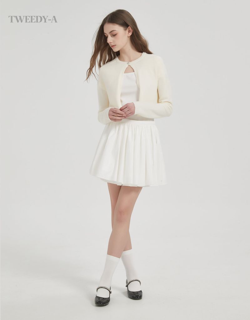 Catherine Hart one-button knit cardigan ivory