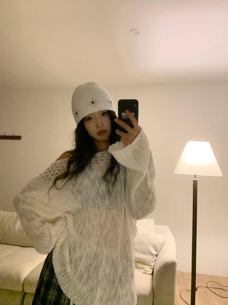 Starlight Round Stud Knit Beanie (6 colors)