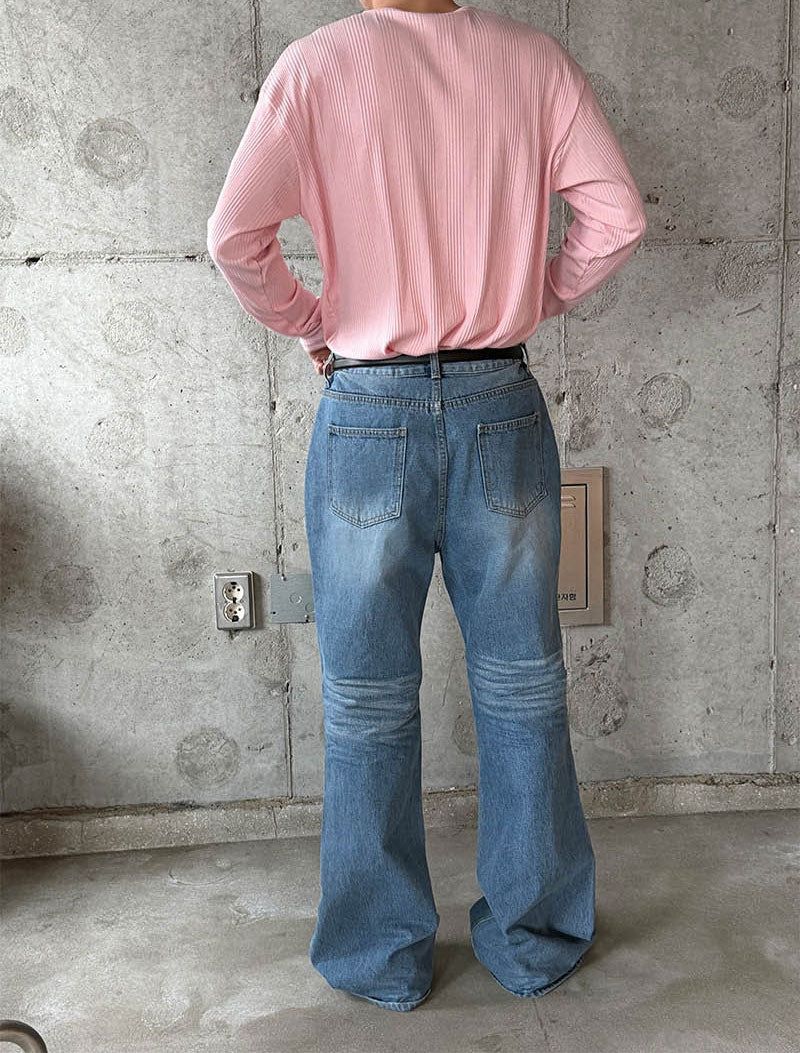 Irrregular rib slim long sleeves(5color)