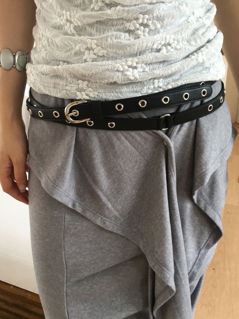 nobiyaka(ノビヤカ)の「ダブルラップ アイレット スリムベルト(ファッション小物)」