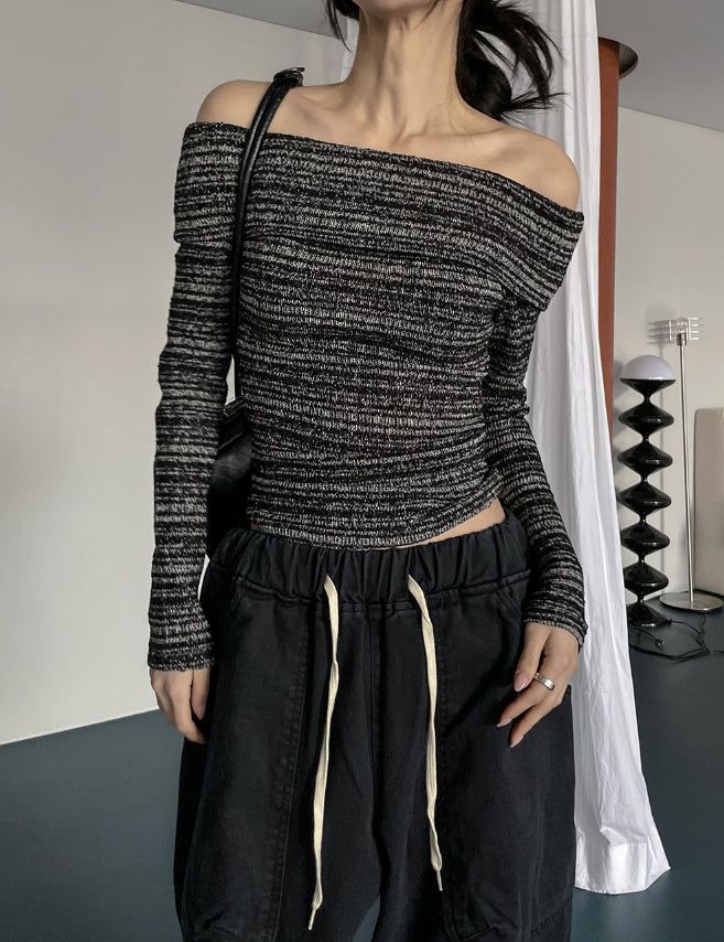 Sein Bokashi Off Shoulder Knit