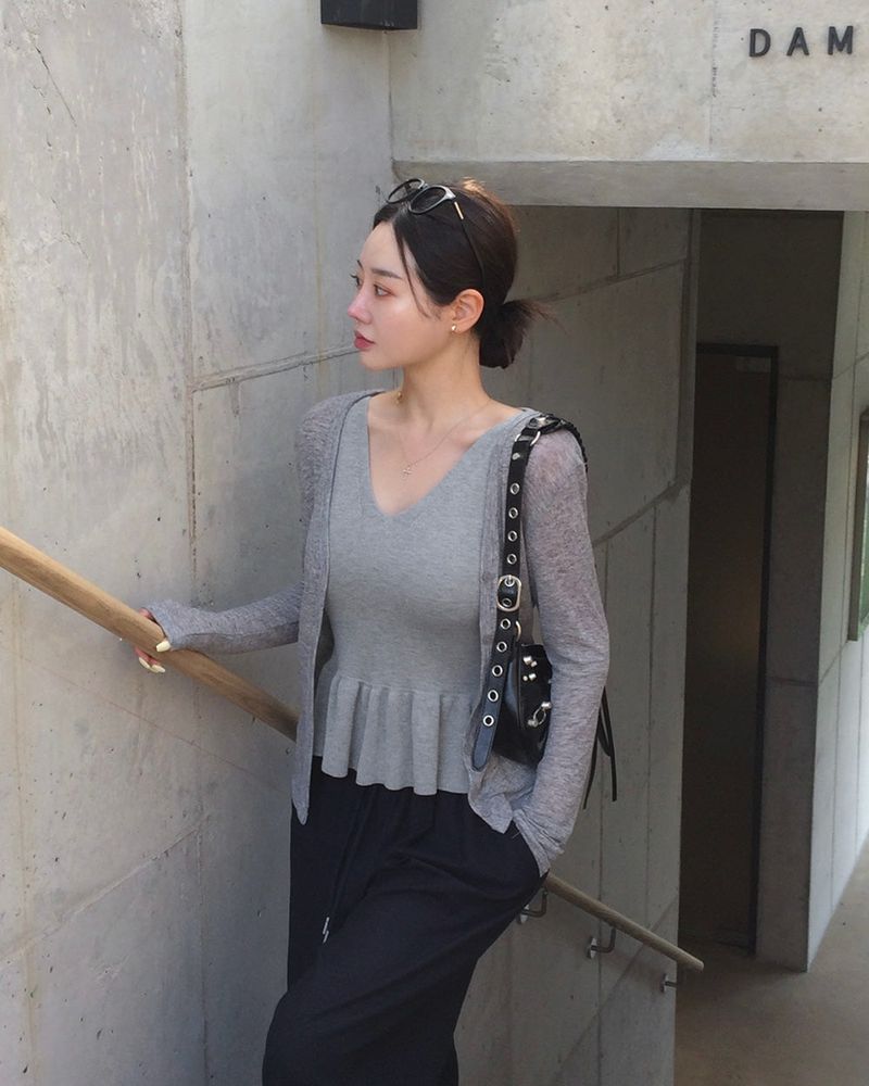 [MADE] Pail, see-through long sleeve cardigan
