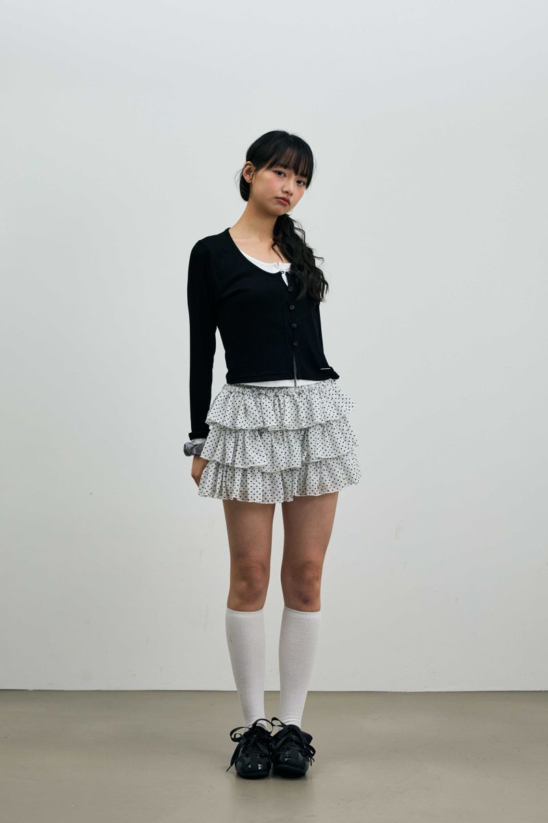 MINI HEART CANCAN SKIRT PANTS / WHITE