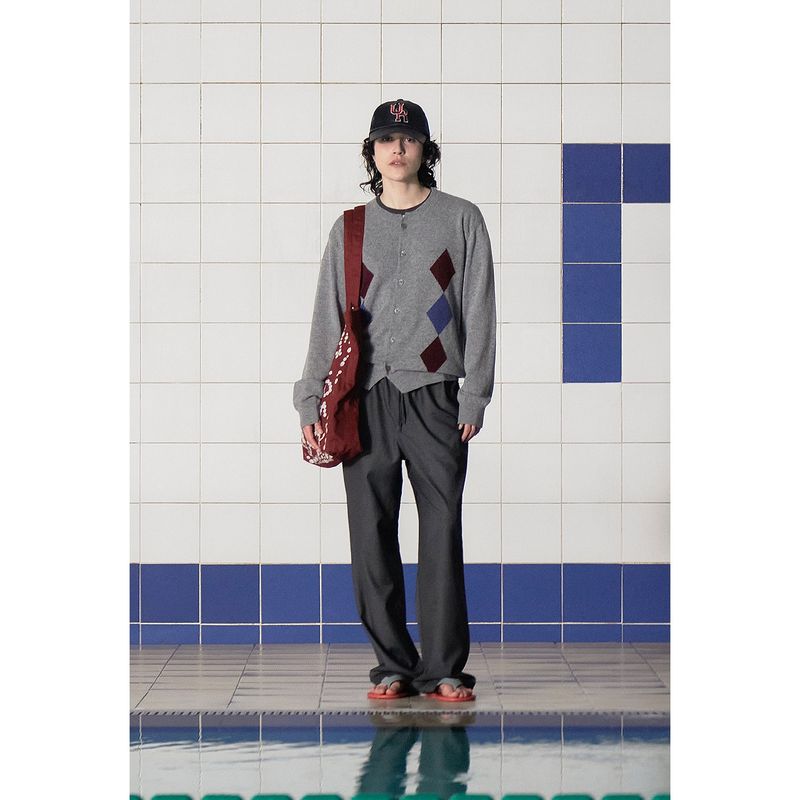 BUTTON LOGO ECO BAG / BURGUNDY