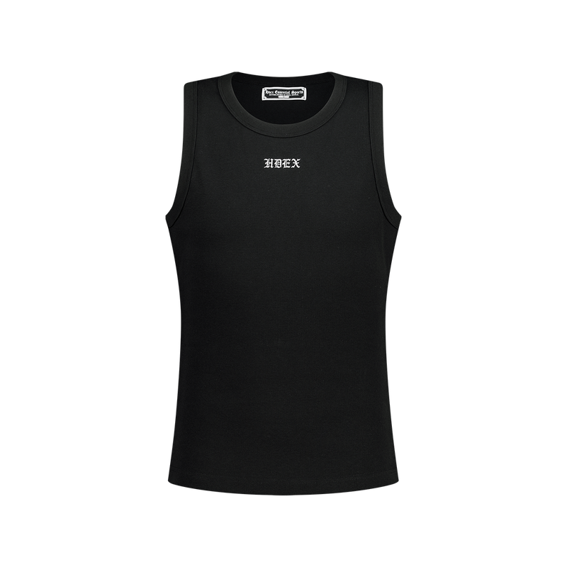 Essential Ribbed Body Fit Tank Black