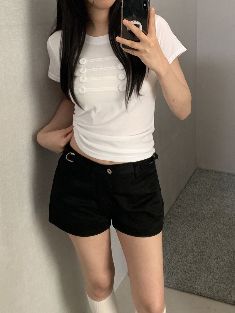 ROIA(ロイア)の「Oliver Button-Point Short Sleeve T-shirt(Tops)」