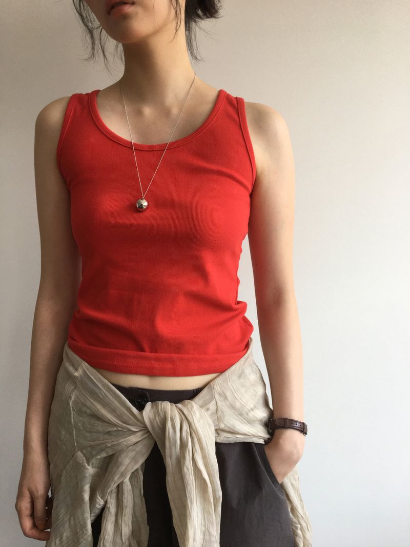 Silver Ball Long Necklace (1color)