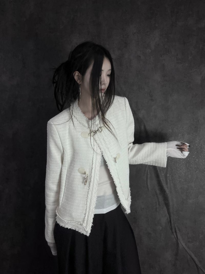 buckle tweed jacket (2color)