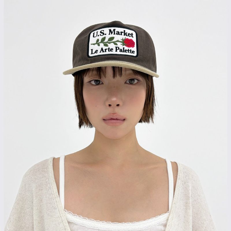 UNSTEADYMARKET（アンステディマーケット）の「Rose Patch Cap_Khaki Brown（Hats）」