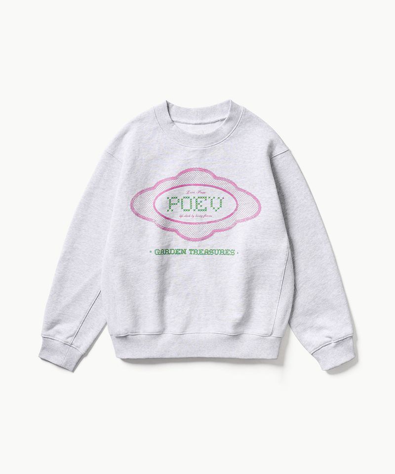 Lace Applique Sweatshirt - Light Grey