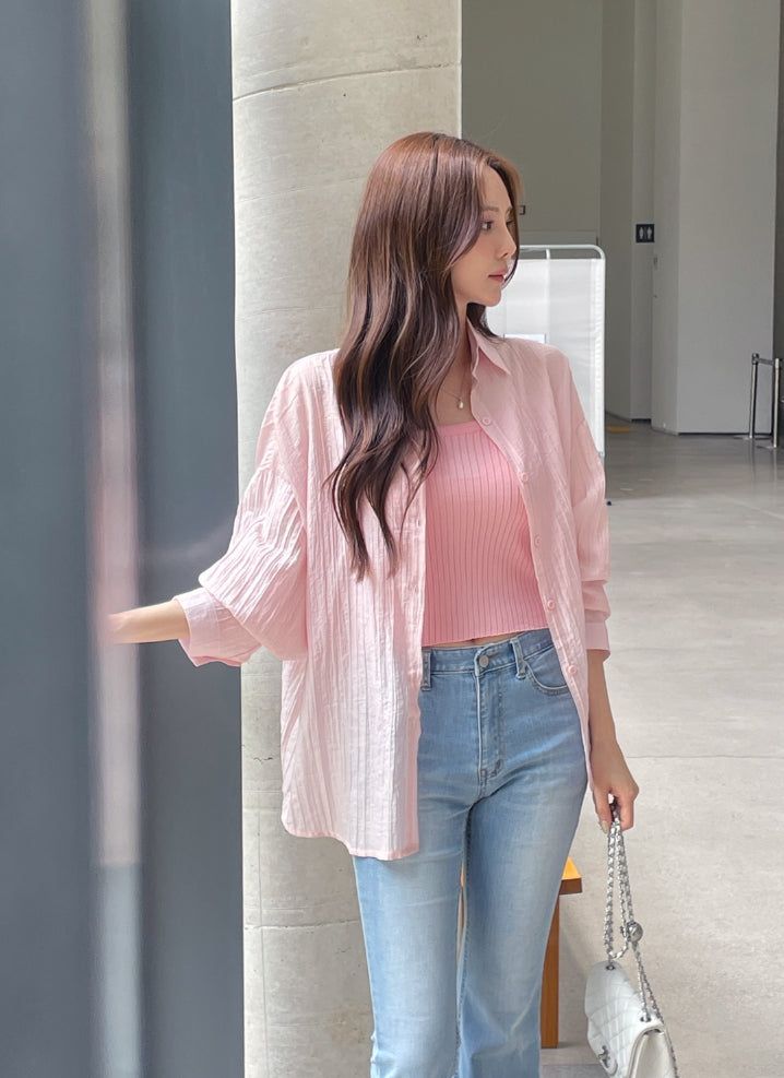 iam mari（アイアム マリ）の「Sisle knit sleeveless wrinkle shirt set（Tops）」