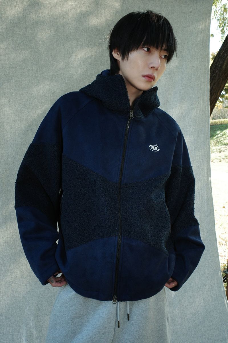 aeiaeiae（エイエイエ）の「FLEECE HOODIE ZIP-UP [NAVY]（Jackets/Outerwear）」