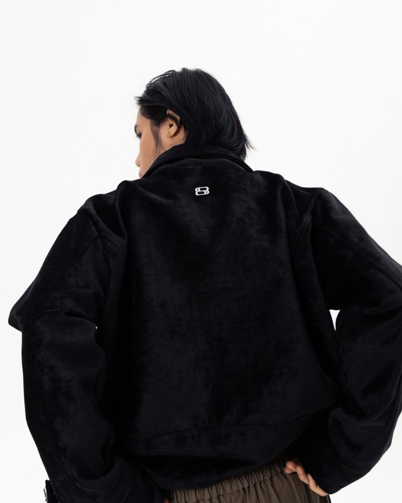 CONCRETE BIKER JACKET - BLACK