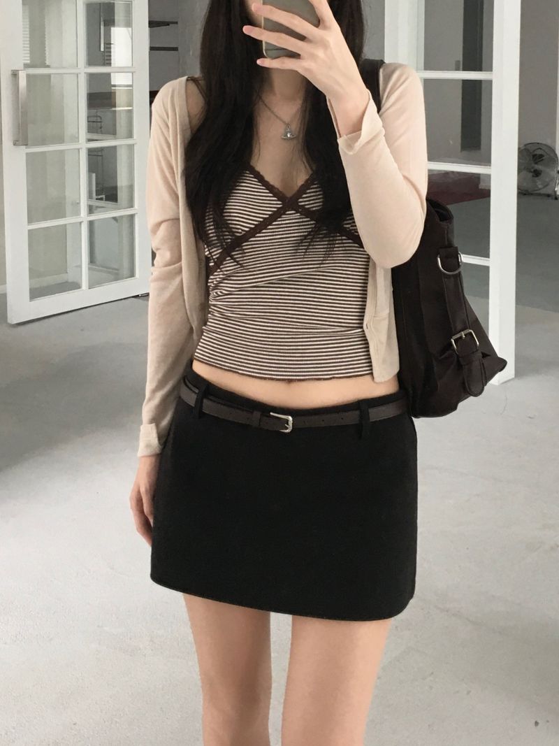 Vine Low-rise Mini Skirt (4 colors)