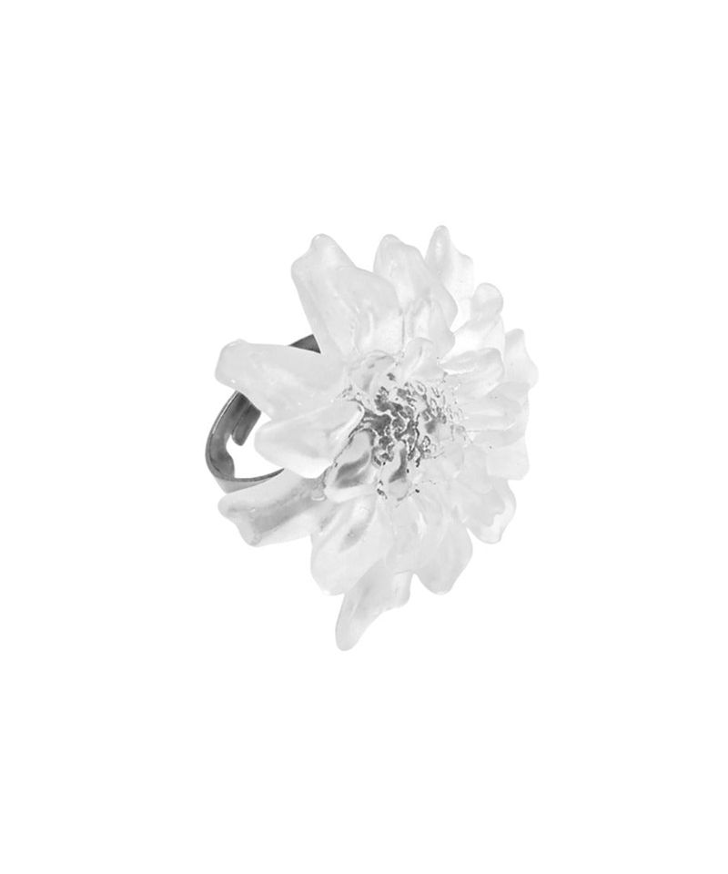 translucent white flower ring