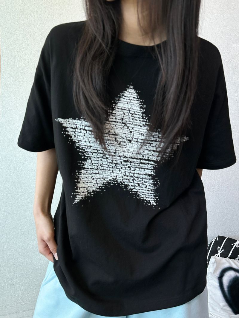 CCORTTI（コルッティ）の「Barcode Star Dot Graphic Oversized Tee 3color（Tops）」