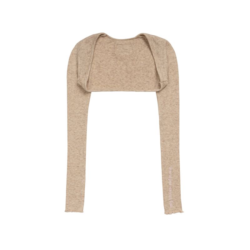 SOFT CREAM LETTERING BOLERO - BROWN