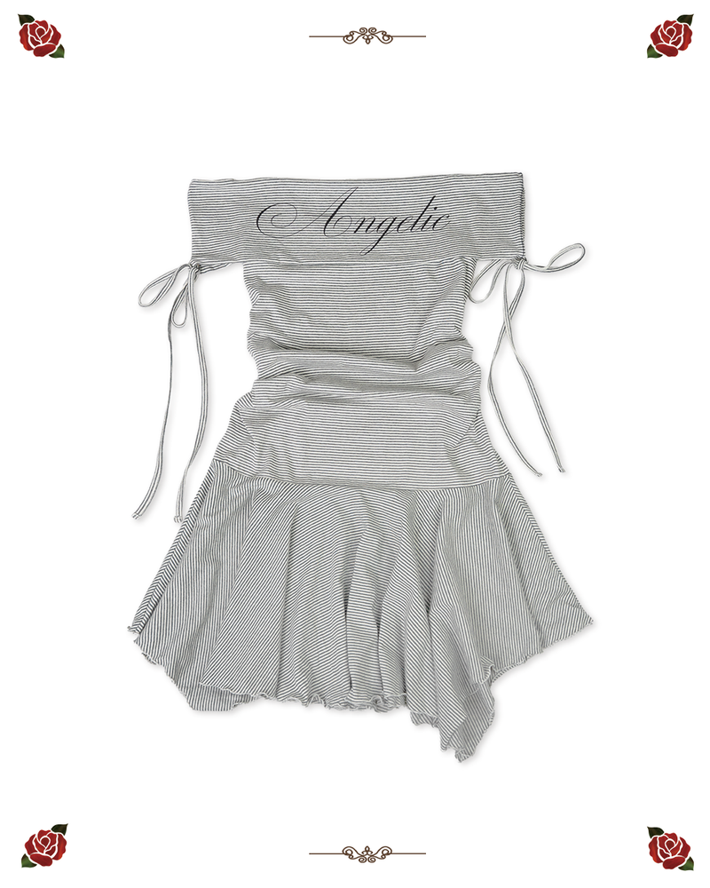 elfelfelf archives（エルフエルフエルフアーカイブ）の「ANGELIC STRIPE DRESS [GRAY]（Dresses）」