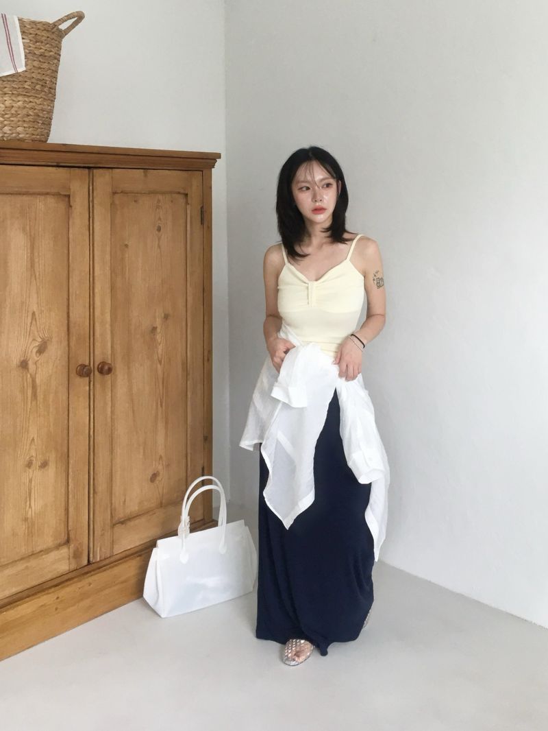 Salt line waist maxi skirt (4c)