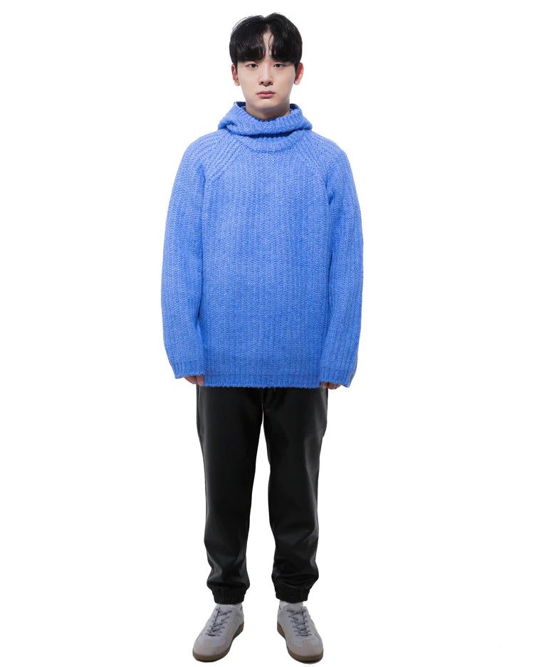 フードつきニット-BLUE (送料込)- WooStore